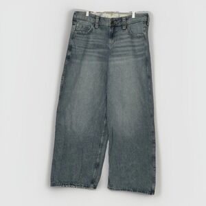 Hollister Low Rise Baggy Wide Leg Jeans Womens 8R Skater Y2K W29 Blue Denim